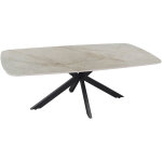 Apollo - table basse ovale en pierre fritt�e beige 130 cm