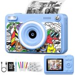 Appareil photo instantan�, 2. 4  �cran appareil photo enfant avec 32gb & 5 rouleaux de papier d'impression, ...