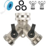 Applicable 2 - voies y - distributeur, adaptateur tuyau arrosage en laiton de 3 / 4', robinet double ...
