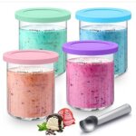 Applicable bacs  crme glace pour ninja creami, lot de 4 rcipients  crme glace avec couvercles ...