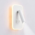 Applique led, applique de lecture de chevet, liseuses murales led 12w, spot orientable ?3w + 9w 3000k ...