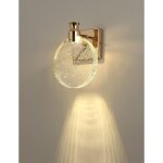 Applique murale cristal, luminaire mural interieur de style nordique de luxe, lampe murale ronde cr�atif ...
