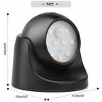 Applique murale ext�rieure d�tecteur de mouvement led �clairage ext�rieur � piles rotation � 360 degr�s ...