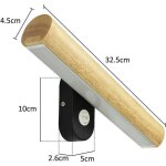 Applique murale � led bois avec interrupteur, pivotant � 360�, lampe de lit 6w blanc chaud / blanc froid ...