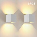 Applique murale led?led applique murale interieur up and down lampe murale blanc chaud, angle de faisceau ...