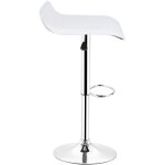 Aqrau lot de 2 tabourets de bar, chaise de bar rglables hauteur, pivotant 360, pitement chrom, blanc ...