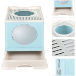 Bac litire chat, wc pour chats, bac  litire avec pelle - maison de toilette pliable pour chat - pp ...