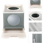 Bac litire chat, wc pour chats, bac  litire avec pelle - maison de toilette pliable pour chat - pp ...