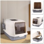 Bac liti�re chat, wc pour chats, bac � liti�re avec pelle - xl bac liti�re pour chat avec toit ouvrant ...