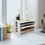 Organiseur avec tiroir, organiseur de bureau, bac  courrier  5 niveaux avec porte - magazines, pour ...