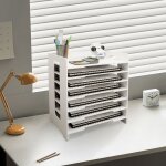 Organiseur avec tiroir, organiseur de bureau, bac � courrier � 7 niveaux avec porte - magazines, pour ...