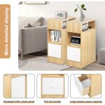 Tables de chevet �troite, lot de 2, tables d'appoint avec 1 tiroirs et compartiment ouvert, table d'appoint, ...