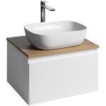 Aqualine - altair - meuble pour lavabo 35x57x45 cm, 1 tiroirs, blanc / ch�ne emporio ai263 - 02