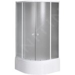 Aqualine - cabines de douche - cabine de douche arlen 80x80 cm, blanc / verre brick btr803
