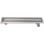 Aqualine - canniveaux - caniveau de douche pavino avec grille pour carrelage, 76x14x9 cm, inox 2710 - ...