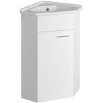 Aqualine zoja - meuble pour lavabo d'angle 74x41x41 cm, 1 porte g / d blanc 50345
