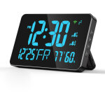 Aqxreight calendrier de l'horloge de bureau wifi hygrom�tre intelligent avec support d'affichage led ...