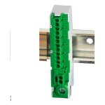 Ar - bornier b rette verte - 80a - raccordement automatique 15 trous ( 12x1 � 2, 5 + 2 x 1 � 4 + 1x25 ...