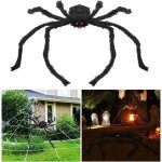 Araigne velue d'halloween araigne gante de 1 mtre de long avec des yeux brillants  led araigne ...