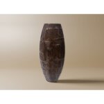 Deco in paris - vase totem en rsine noir et marron h60 cm arbora