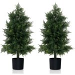 Arbre artificiel de pin 80cm avec pot en plastique, faux cèdre topiaire avec feuille résistante, fausse ... Arbre artificiel de pin 80cm avec pot en plastique, faux cèdre topiaire avec feuille résistante, fausse ...