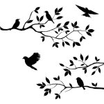 Arbre branches oiseaux wall sticker amovible vinyle chambre salon art mural noir sticker d�coration