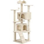 Yaheetech - arbre  chat avec 2 niches 3 plateformes 2 boules sisal arbre  grimper multi - niveaux hauteur ...