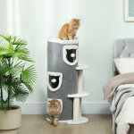 Arbre � chat 4 niveaux, stable, griffoirs en sisal, bord en peluche, 2 plateformes, dimension 50�36�101 ...