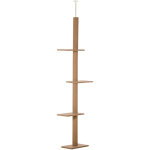 Arbre � chat ajustable en bois, pour grimper et jouer, couleur beige, 43x27x228 - 260cm