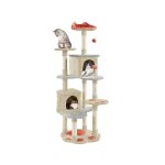 Yaheetech arbre  chat centre d'activits pour chat multiniveau avec 2 cachettes, 2 jouets de pompon, ...