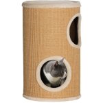Pawhut - arbre  chat cylindrique - tour  griffer pour chat - tonneau griffoir - 2 niches + plateforme ...