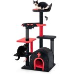 Arbre à chat gothique thème de l'halloween 134 cm, condo avec coussin amovible, poteaux à griffer, 5 ... Arbre à chat gothique thème de l'halloween 134 cm, condo avec coussin amovible, poteaux à griffer, 5 ...