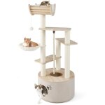 Arbre � chat grand tour en bois int�rieur hamac haut bois r�sistant condo moderne maison griffoir chats ...