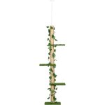 Arbre � chat avec griffoir, montage au plafond, hauteur r�glable (37 x 21 x 202 - 242 cm), vert � 4 niveaux ...