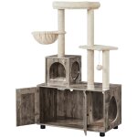 Yaheetech - arbre  chat avec litire maison pour chat table d'appoint avec niche panier plateforme cachettes ...