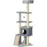 Pawhut - arbre  chat multi - quipement griffoirs grattoirs plateformes niche panier jeu boules gris ...