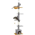 Arbre � chat - pawhut - 275h cm - du sol au plafond - 6 niveaux pour chat d'int�rieur - plate - formes ...