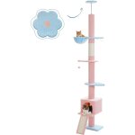 Pawz road - arbre  chat au plafond avec hamac & condo & ceinture anti - chute, ajustable 216 - 273 cm, ...