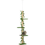 Arbre � chat r�glable du sol au plafond (242 cm), avec d�corations artificielles, perchoirs et kit antid�rapan ...