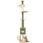 Arbre � chat du sol au plafond avec hauteur r�glable poteau suppl�mentaire tour pour chat � 5 niveaux ...