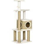 Pawhut - arbre  chat style cosy chic griffoirs sisal naturel niche plateformes corde jeu boule peluche ...