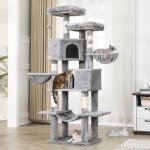 Arbre à chat, tour de jeux chats avec 5 poteaux en sisal, 2 grandes plate - formes, 2 niches, 2 paniers, ... Arbre à chat, tour de jeux chats avec 5 poteaux en sisal, 2 grandes plate - formes, 2 niches, 2 paniers, ...