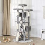 Arbre à chat xxl hauteur 194 cm, avec 3 grandes plate - formes, 2 niches spacieuses, 2 hamacs et 1 planche ... Arbre à chat xxl hauteur 194 cm, avec 3 grandes plate - formes, 2 niches spacieuses, 2 hamacs et 1 planche ...