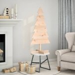 Arbre de nol en bois pour dcoration 120 cm bois massif de pin - vidaxl
