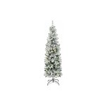 Arbre de nol au crayon floqu de neige avec led, base pliable en mtal, sapin de nol artificiel raliste ...