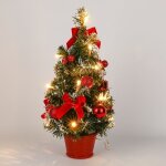 Arbre de nol dcoratif avec 20 led blanches chaudes, environ 40 cm de haut, dcor d'arbres rouges dans ...