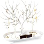 Arbre porte bijoux, support bijoux en plastique, arbre � bijoux d�coratif avec plateau � bijoux, deer ...
