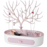 Arbre porte bijoux avec tiroirs, support bijoux en plastique, deer pr�sentoir � bijoux pour boucles d'oreilles ...