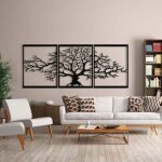 Arbre de vie en mtal, dcoration murale, sculpture en mtal 3d, pour maison, bureau, chambre  coucher, ...