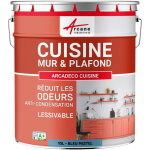 Arcane industries - peinture cuisine, lessivable, absorbe les odeurs - 10 l bleu pastel - ral 5024